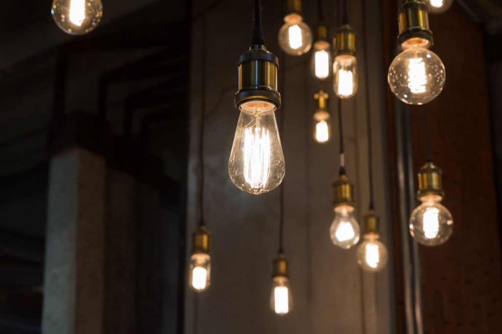 illuminazione lampadine stile industrial