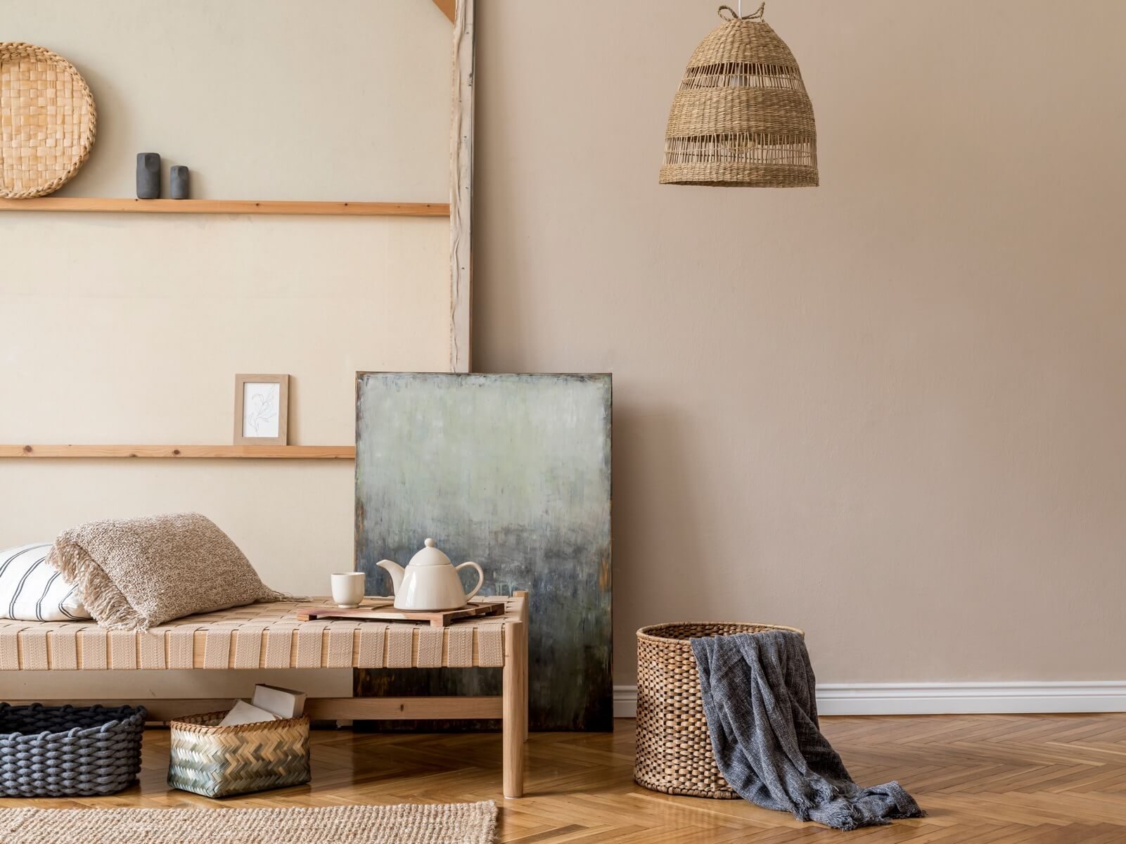 soggiorno parete Tortora beige pareti tortora e crema