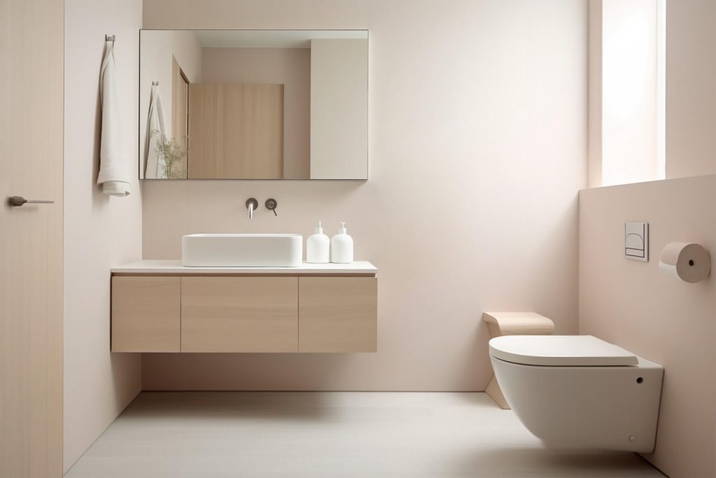 bagno Tortora beige pareti tortora e crema