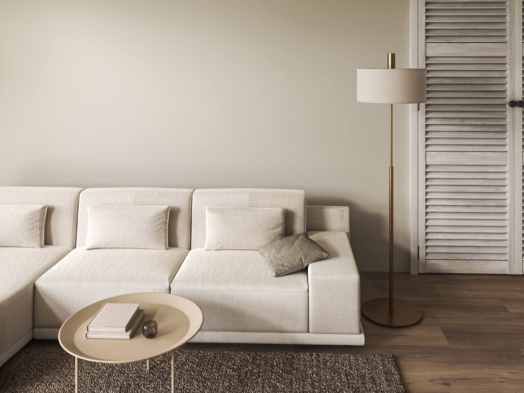 soggiorno Tortora beige pareti tortora e crema